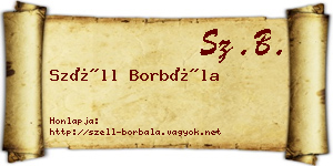 Széll Borbála névjegykártya